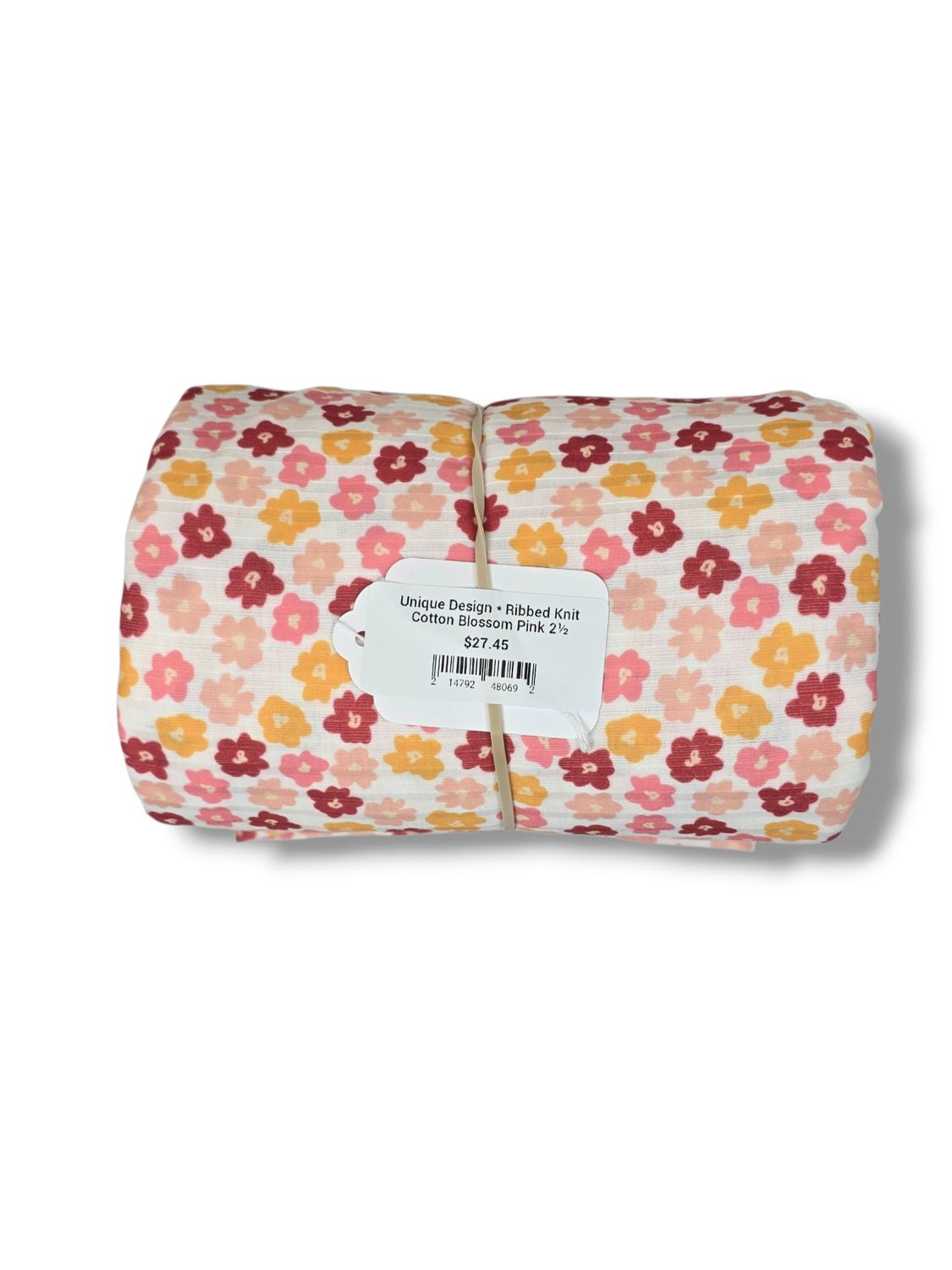 Unique Design * Ribbed Knit Cotton Blossom Pink 2½ Yards