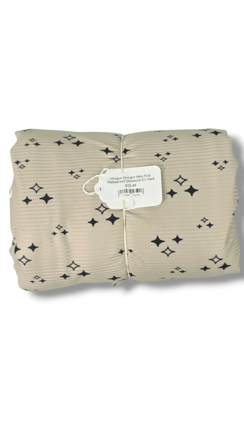 *Unique Design* Mini Poly Ribbed Knit Diamond 2½ Yard