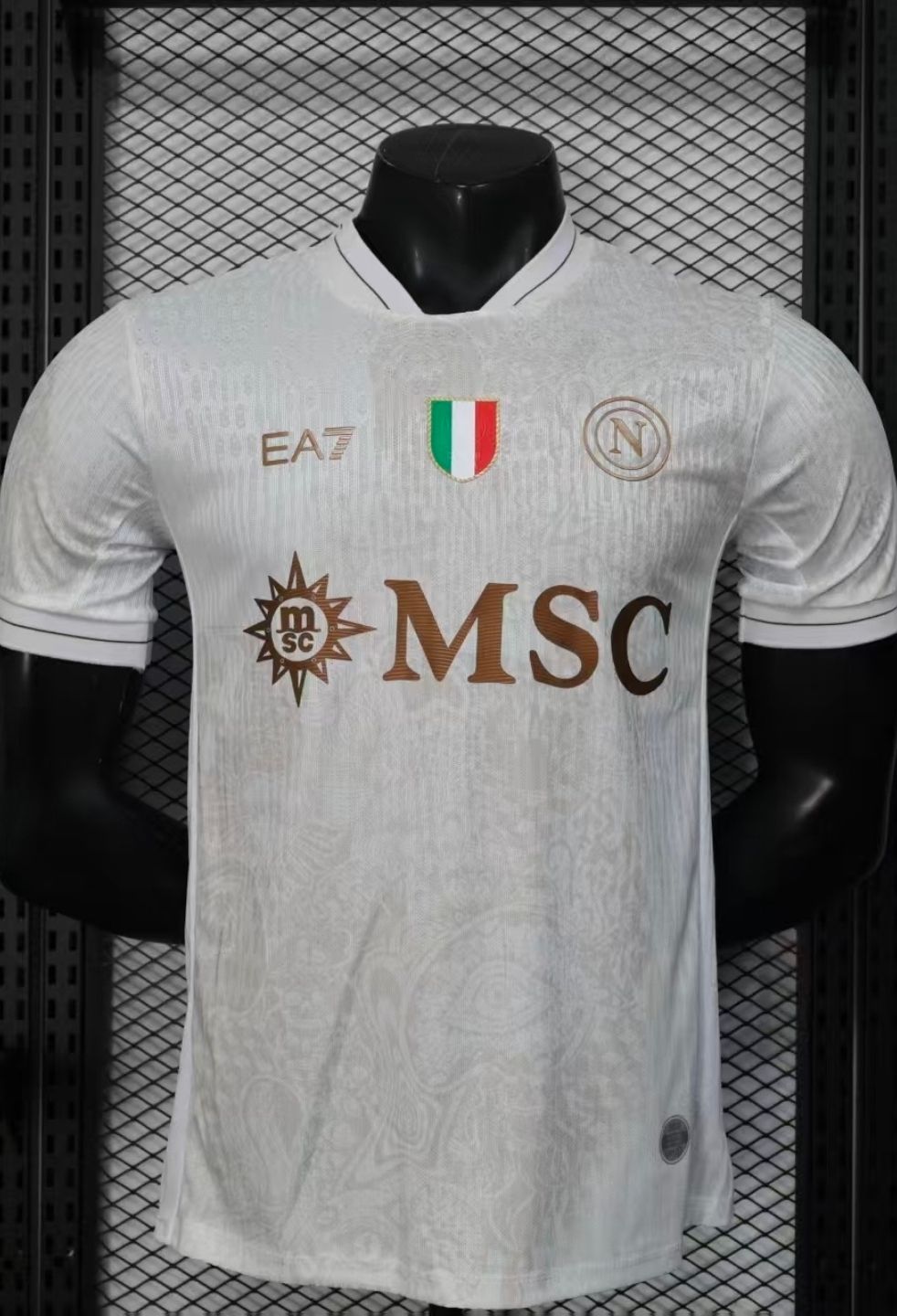 Napoles 2026 blanca versión jugador manga corta - PREMIUN QUALITY