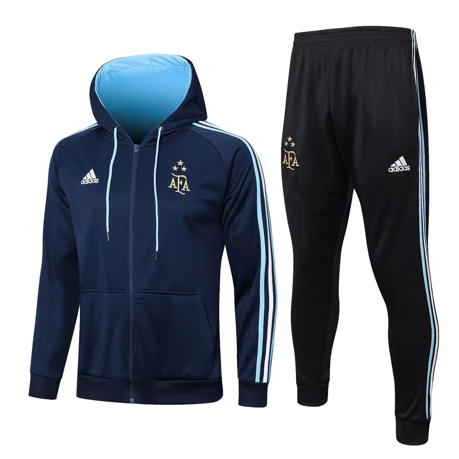 ARGENTINA 2 - BUZO COMPLETO POLERON CON GORRO  - PREMIUM QUALITY