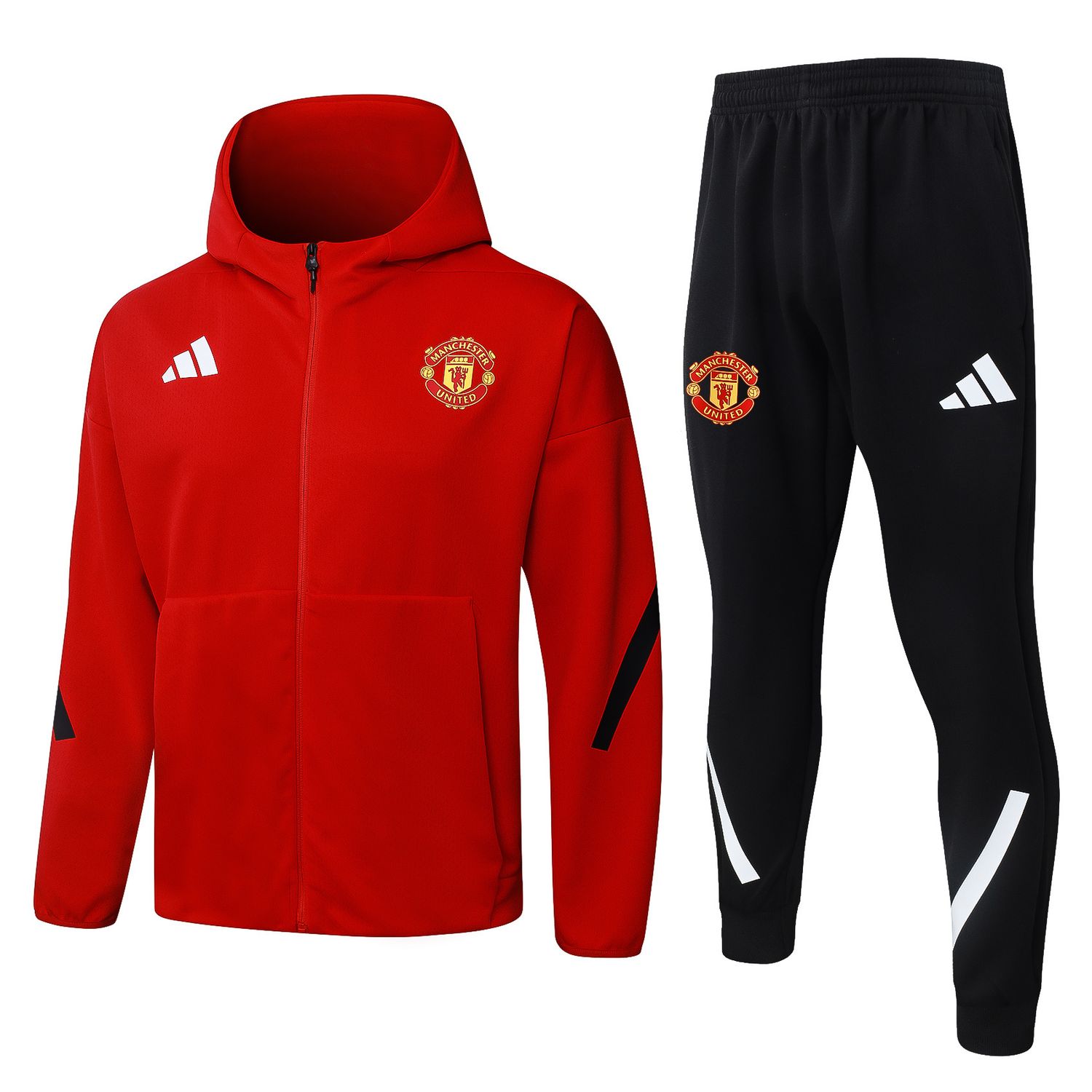 MANCHESTER UNITED 2 - BUZO COMPLETO POLERON CON GORRO  - PREMIUM QUALITY