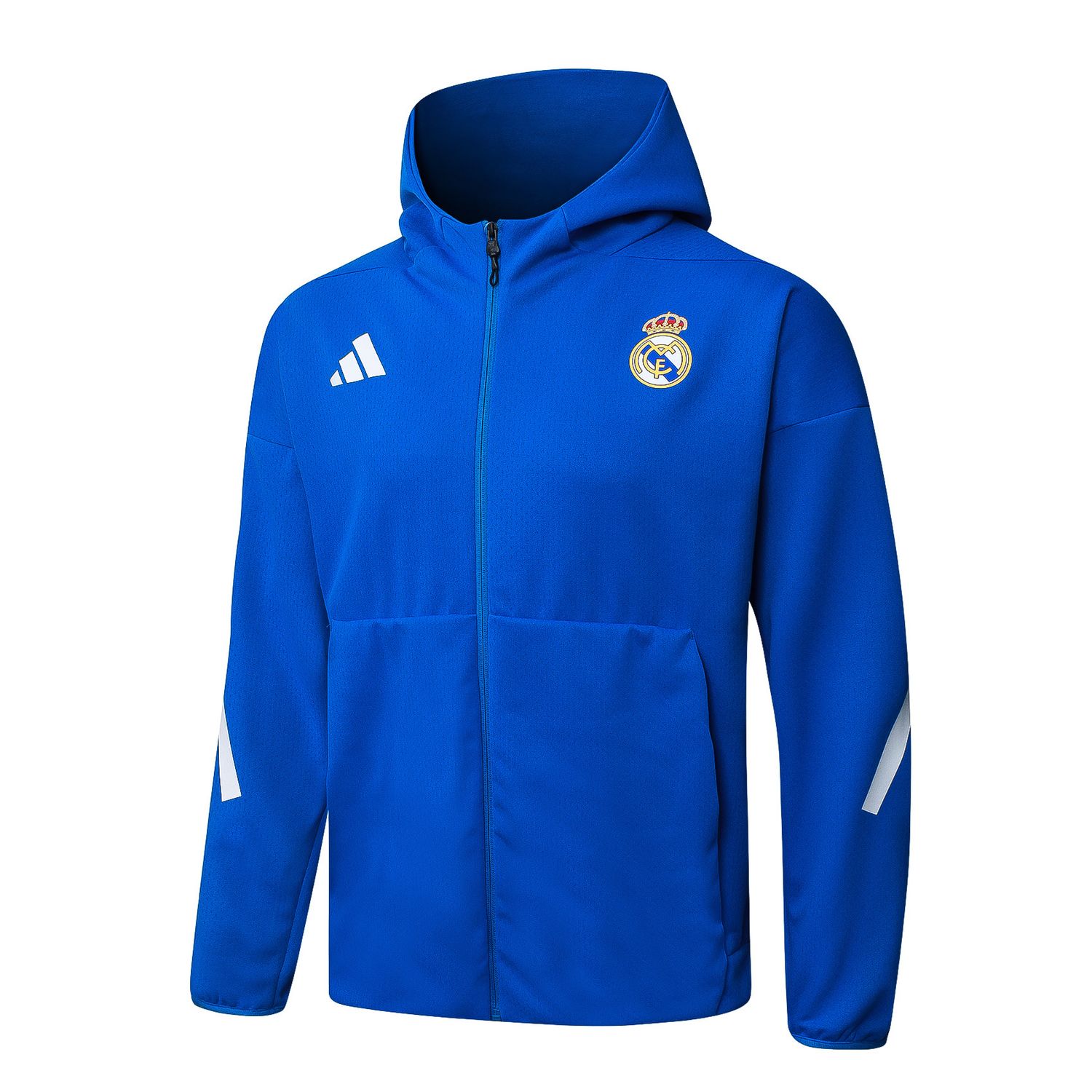 REAL MADRID 2 - BUZO COMPLETO POLERON CON GORRO  - PREMIUM QUALITY