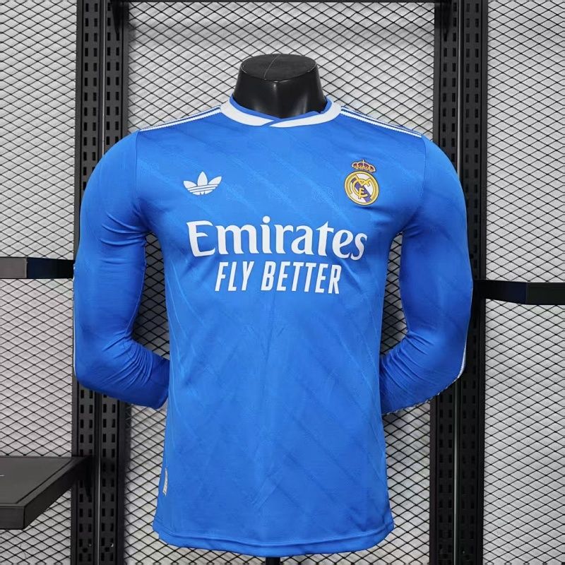 Real Madrid local 2026 azul  manga larga version jugador - PREMIUM QUALITY