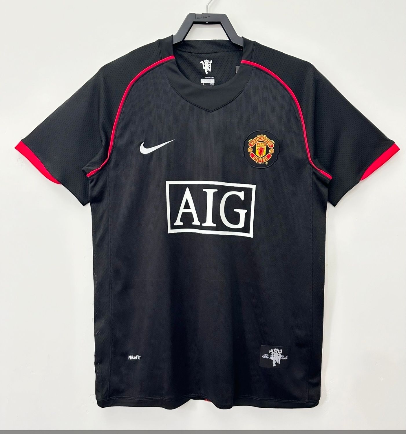 Retro Manchester United manga corta negra - Premium Quality 