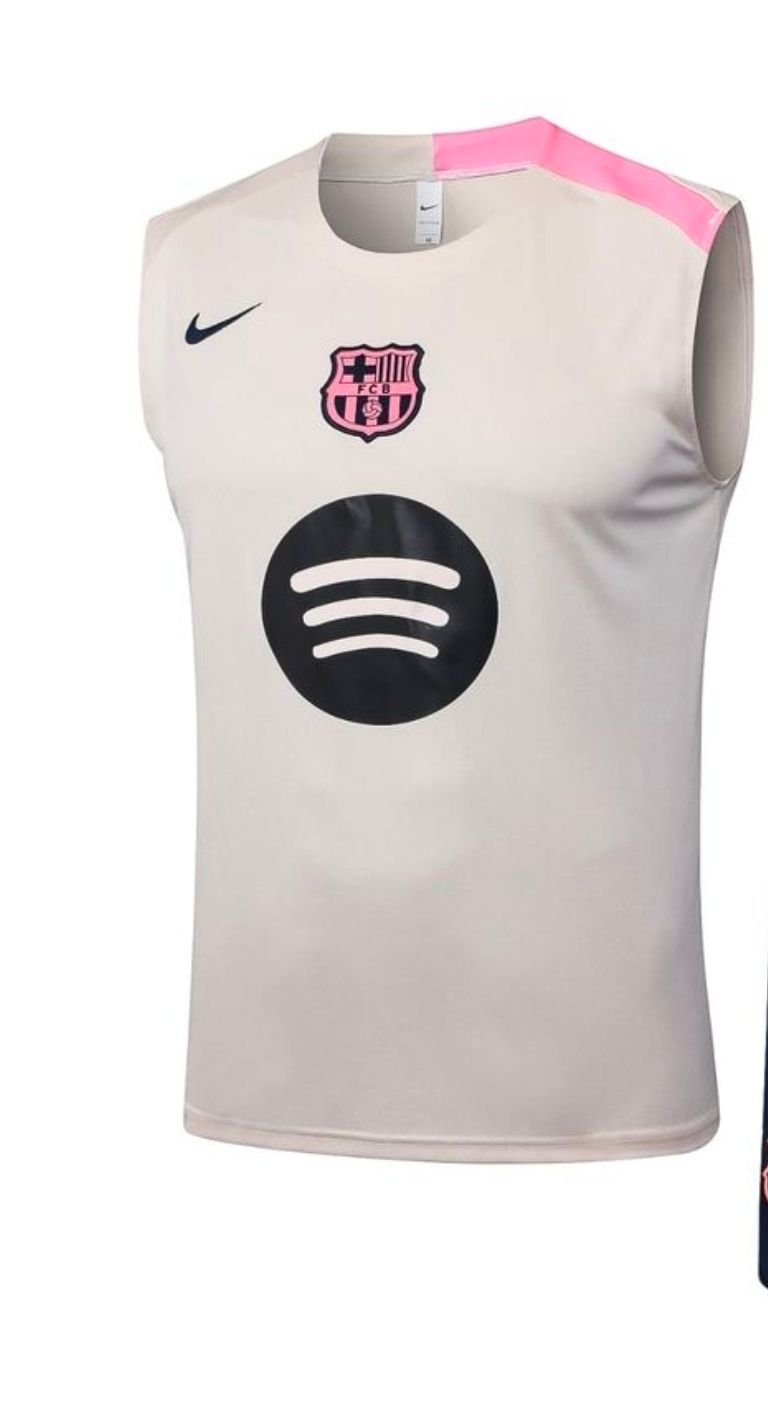 Camiseta sin manga - Barcelona blanco/rosado Premium Quality 