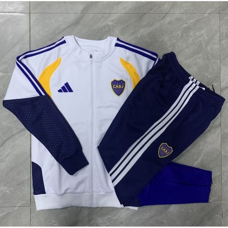 BOCA JUNIORS - BUZO COMPLETO DE SALIDA BLANCO - PREMIUM QUALITY