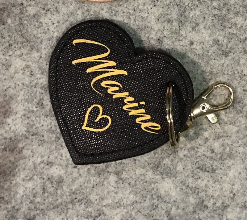 porte-clés coeur cuir