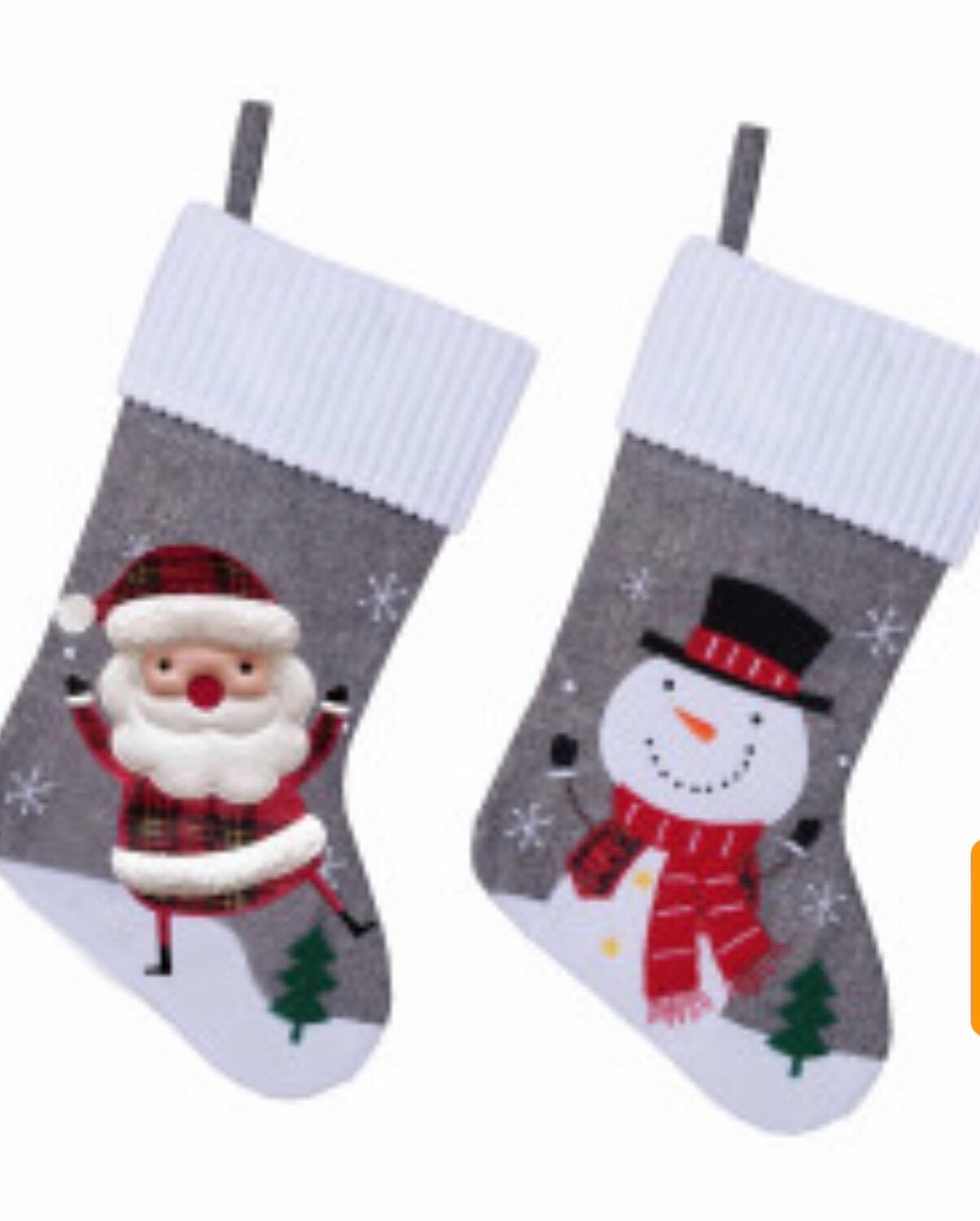 Chaussette de Noël grise