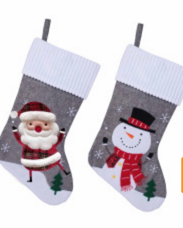 Chaussette de Noël grise