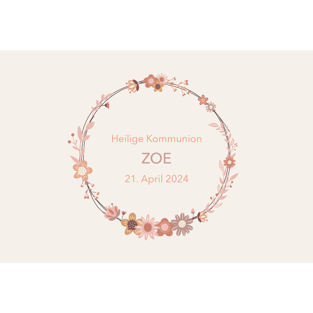 Einladungskarte Kommunion Zoe
