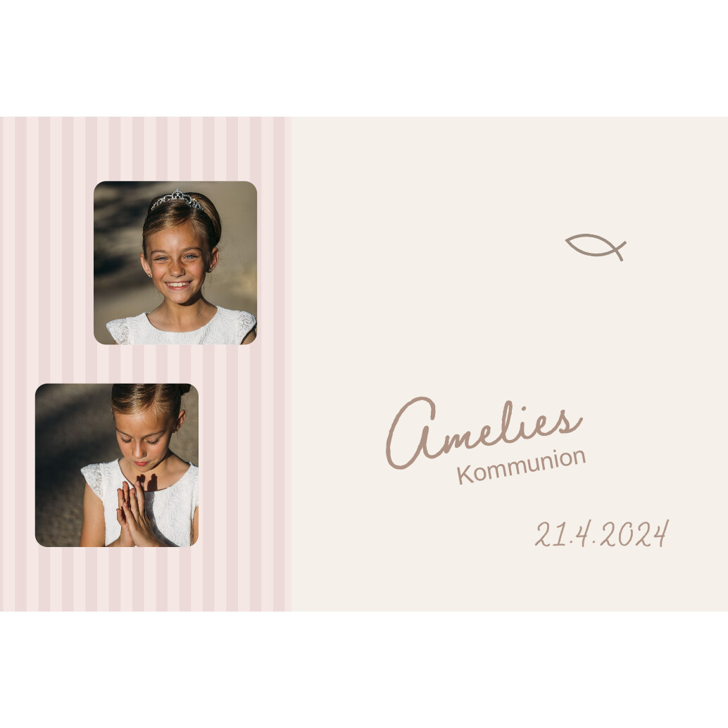 Einladungskarte Kommunion Amelie