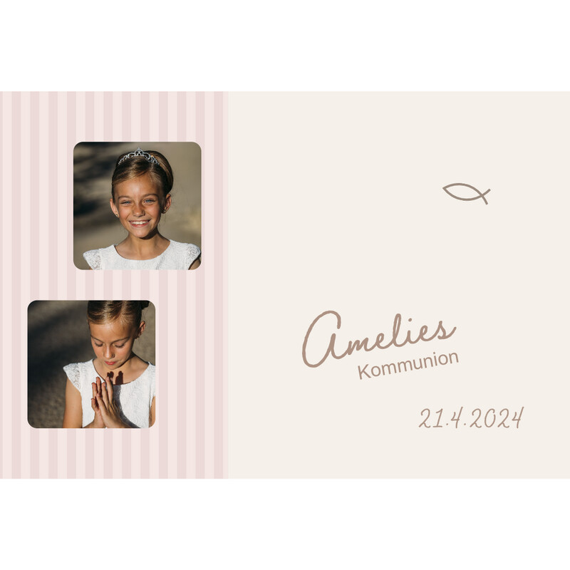 Einladungskarte Kommunion Amelie Einladungskarte Kommunion Amelie