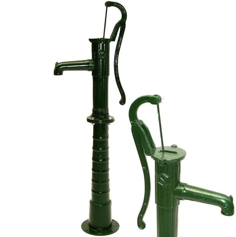 Guss Handschwengelpumpe GRÜN Schwengelpumpe mit Ständer Wasserpumpe 55912+55913