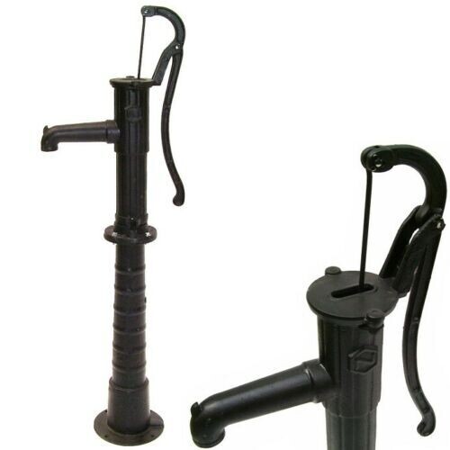 Guss Handschwengelpumpe SCHWARZ Schwengelpumpe + Ständer Wasserpumpe 55914+55915