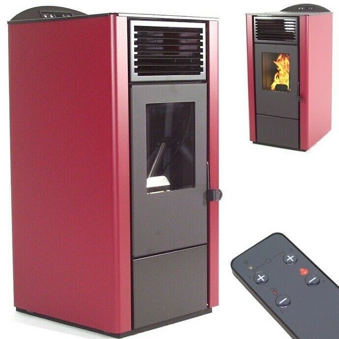 Pelletofen 9,5kW Pelletkamin Pelletheizung Kaminofen A+ Holzofen Glastür 56303 Pelletofen 9,5kW Pelletkamin Pelletheizung Kaminofen A+ Holzofen Glastür 56303