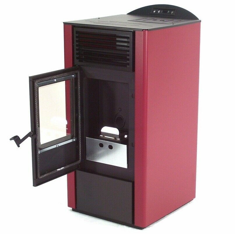Pelletofen 9,5kW Pelletkamin Pelletheizung Kaminofen A+ Holzofen Glastür 56303