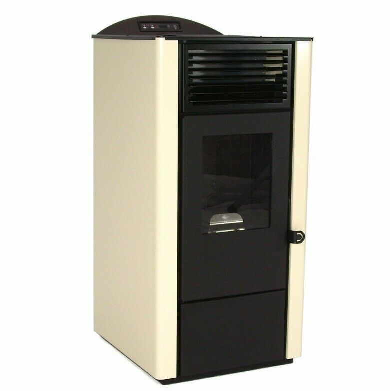 Pelletofen 9,5kW Pelletkamin Pelletheizung Kaminofen A+ Holzofen Glastür 56301