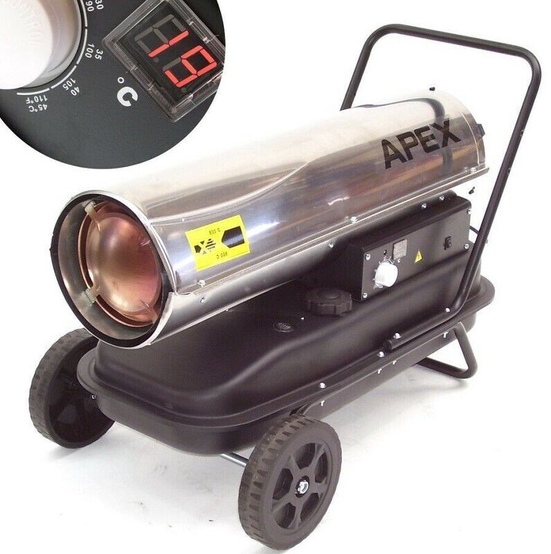 Edelstahl Heizkanone 30kW Diesel Heizung 55519 Ölheizgerät Bautrockner Bauheizer