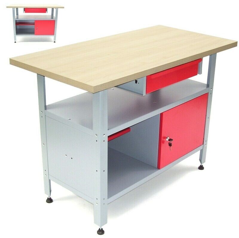 Werkbank Werkstatttisch Werktisch 06257 Holzarbeitsplatte 120x 60x85cm Werkbank Werkstatttisch Werktisch 06257 Holzarbeitsplatte 120x 60x85cm