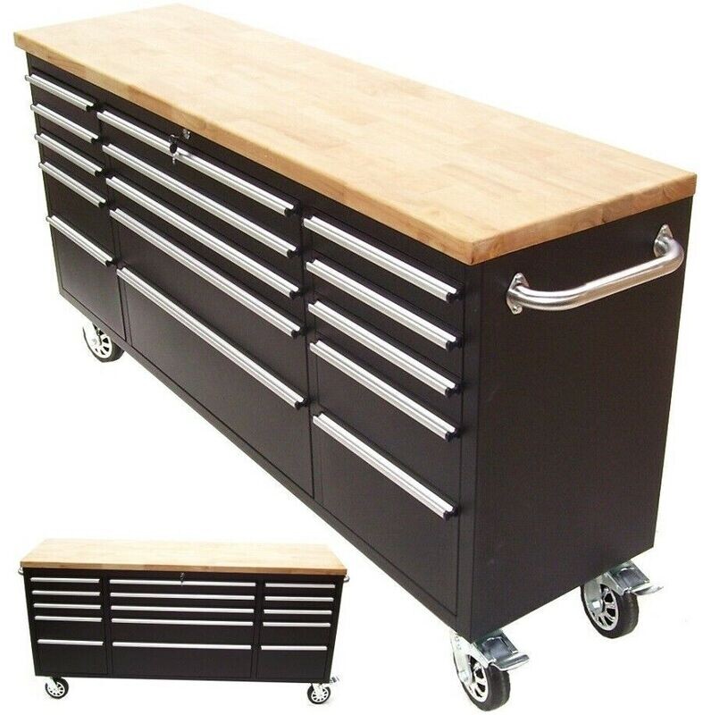 Werkstattwagen Werkbank 66061 Werkzeugwagen XXL 15 Schubladen Werktisch fahrbar Werkstattwagen Werkbank 66061 Werkzeugwagen XXL 15 Schubladen Werktisch fahrbar