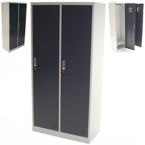 Spind Doppelspind 180x90x45 cm Garderobenschrank 57021 Metall Umkleideschrank