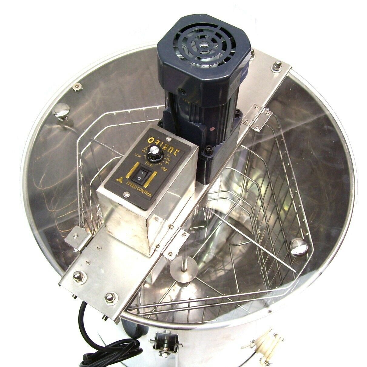 Produktbild von Elektrische Honigschleuder – 4 Wabenrahmen, 140 W, Edelstahl, Acryl-Deckel, Tangentialschleuder Für Imker