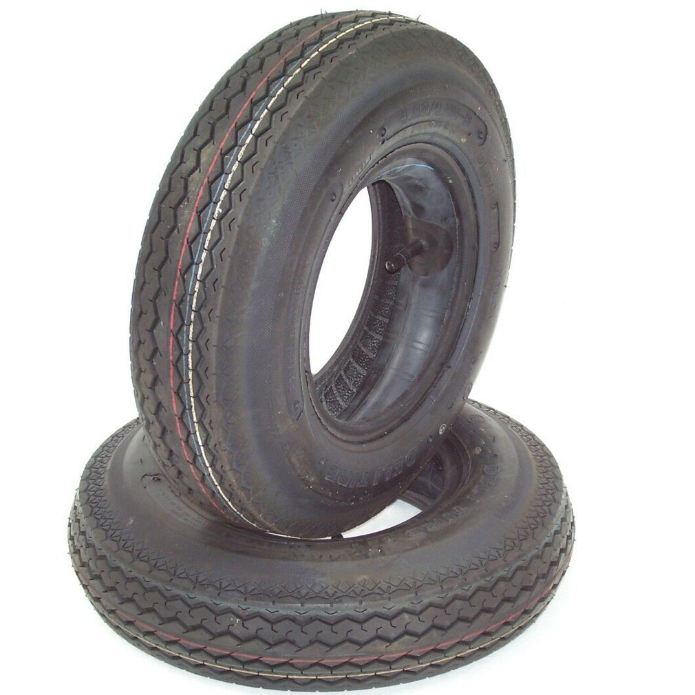2x Anhängerreifen 4.00-8 mit Schlauch für Klein-Anhänger Reifen 4.80-8 / 4.00-8 für Anhänger