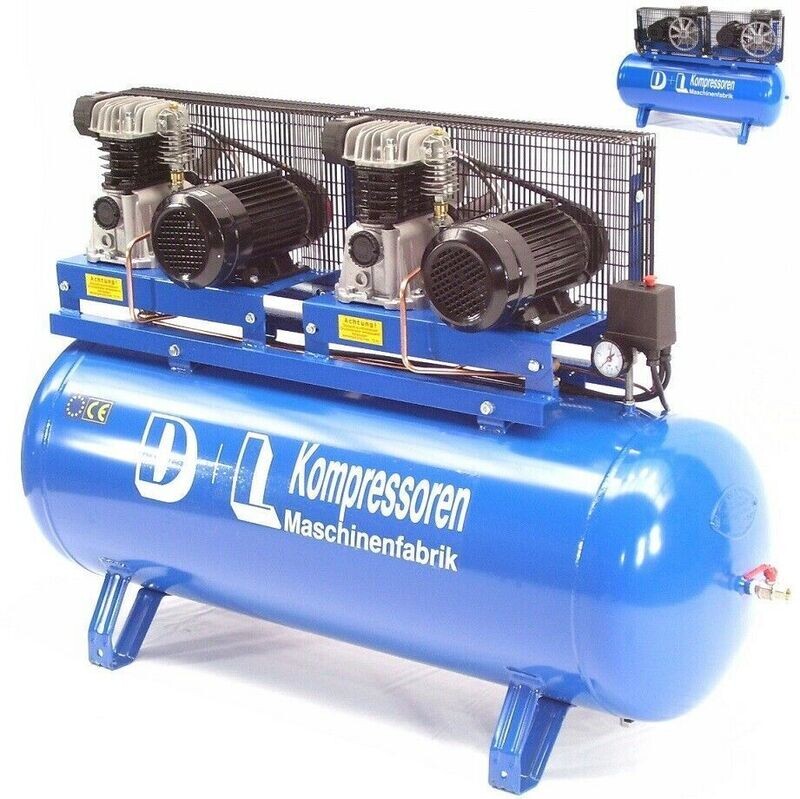Werkstattkompressor Duo 900L 2x450/11/150D 6PS Druckluft Kompressor 400V Kolbenkompressor