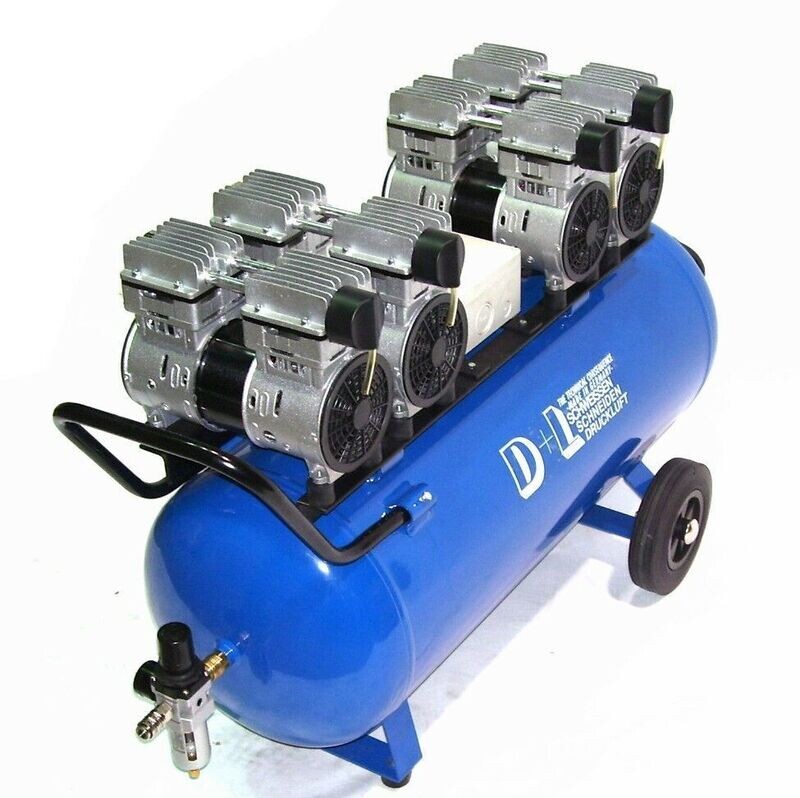Druckluft Kompressor Silent Leise V8 360/8/90W Ölfrei Flüster Kompressor 4PS