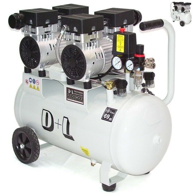 Flüster Kompressor Luftkompressor 50L leise Druckluft Kompressor 69dB 44311