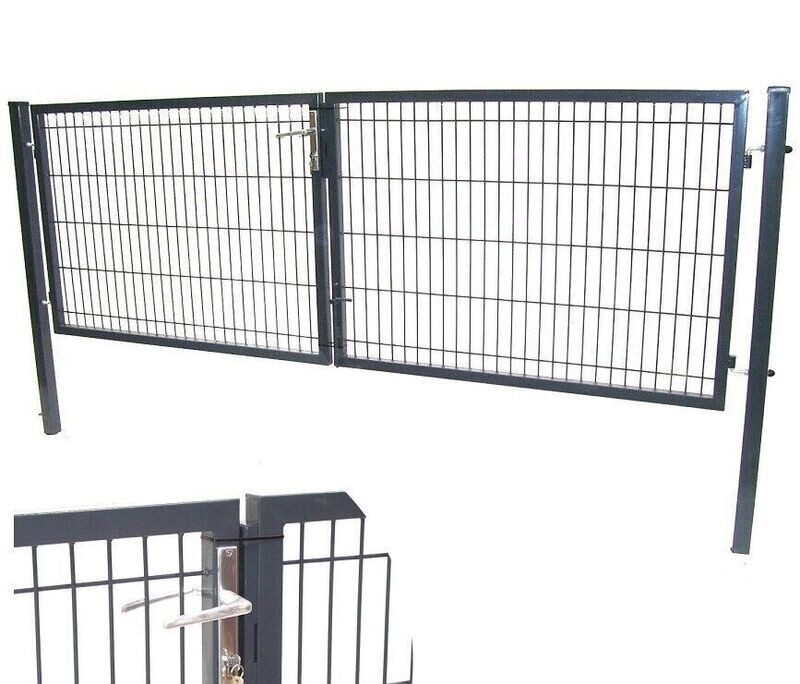 Q- Doppelflügeltor 300x100cm Gartentor 55727 Gartenzaun Tor Doppeltor Flügeltor