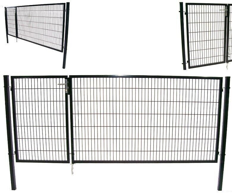 Gartentor Tor Doppelflügeltor 140x350 cm Doppelflügel Einfahrtstor 56732 Hoftor