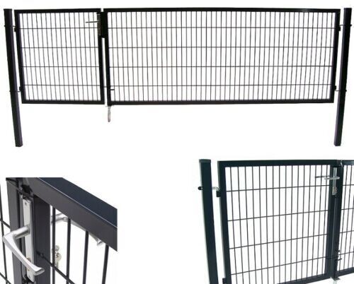 Gartentor Tor Doppelflügeltor 100x350 cm Doppelflügel Einfahrtstor 56730 Hoftor