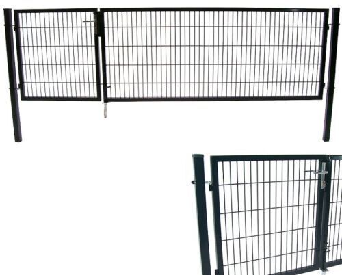 Gartentor Tor Doppelflügeltor 100x350 cm Doppelflügel Einfahrtstor 56730 Hoftor