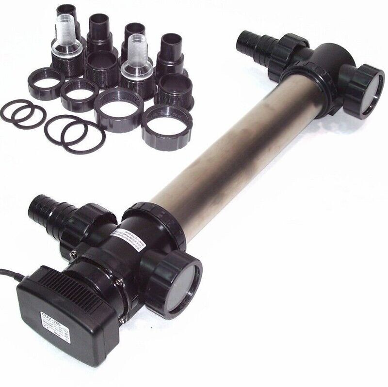 Edelstahl UVC Teichklärer 55W Wasserklärer 55007 Lichtfilter Vorklärgerät Koi