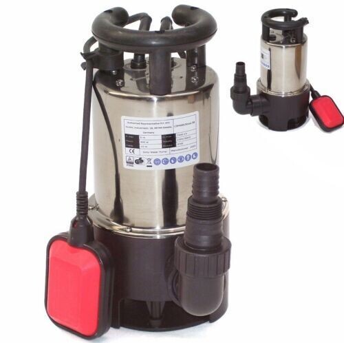 Edelstahl Schmutzwasser Tauchpumpe 400W Schmutzwasserpumpe 44328 Gartenpumpe