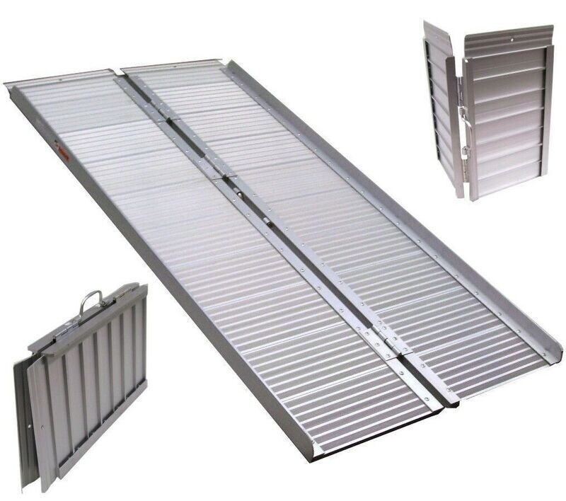 Alu Rollstuhlrampe 120cm klappbar Rollirampe 06145 Auffahrrampe Türschwellenramp Alu Rollstuhlrampe 120cm klappbar Rollirampe 06145 Auffahrrampe Türschwellenramp