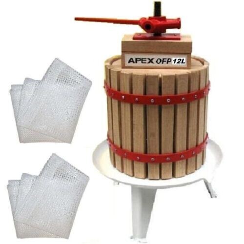 Obstpresse Beerenpresse Weinpresse 12L + 2 Netze Saftpresse Apfelpresse Maische