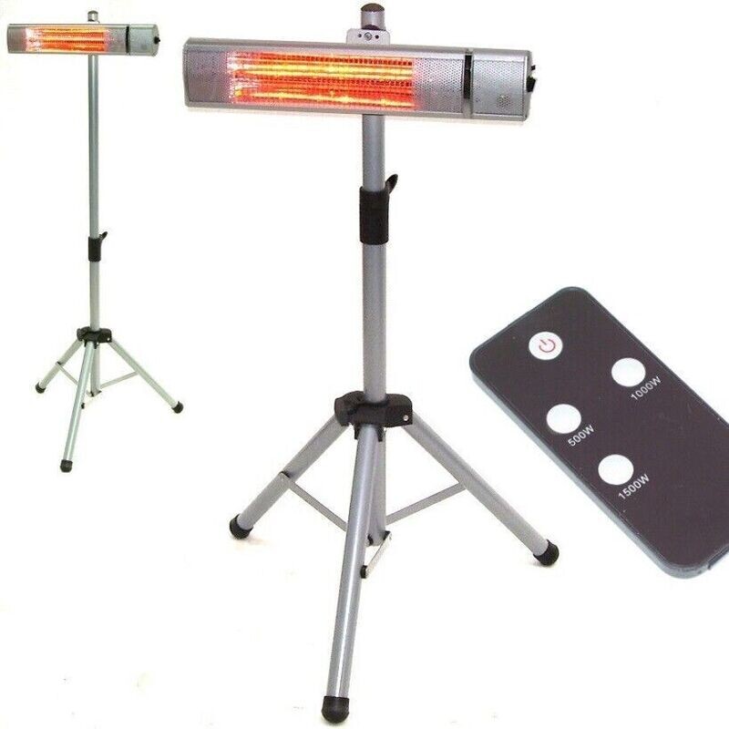 Heizstrahler incl. Stativ 1500W Infrarotstrahler 56175 Terrassenstrahler Funk