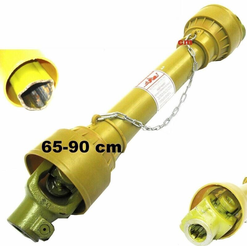 Zapfwelle 55270 Gelenkwelle 65-90 cm mit Schutz + Kette 1 3/8'' 6 Zähne Traktor