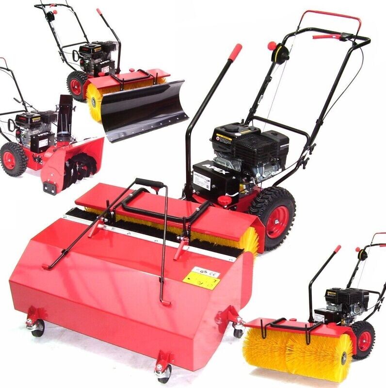 3in1 XL Kehrmaschine 80cm 55737 Schneefräse Motorbesen Schneeschieber Besen