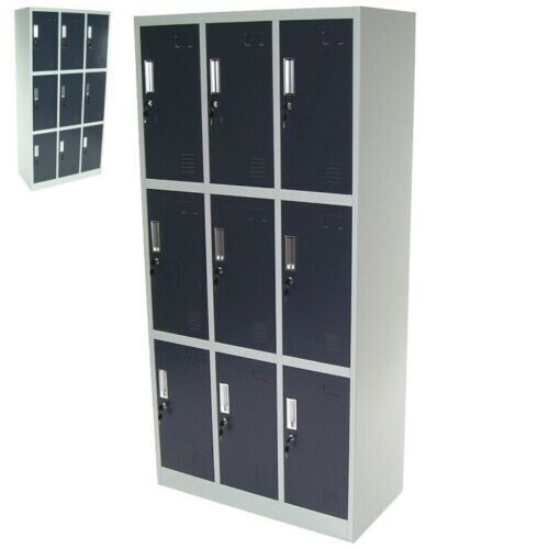 Spind 9-Fächer Neunerspind Garderobenschrank Umkleidespind Metall Schrank 57023 Spind 9-Fächer Neunerspind Garderobenschrank Umkleidespind Metall Schrank 57023
