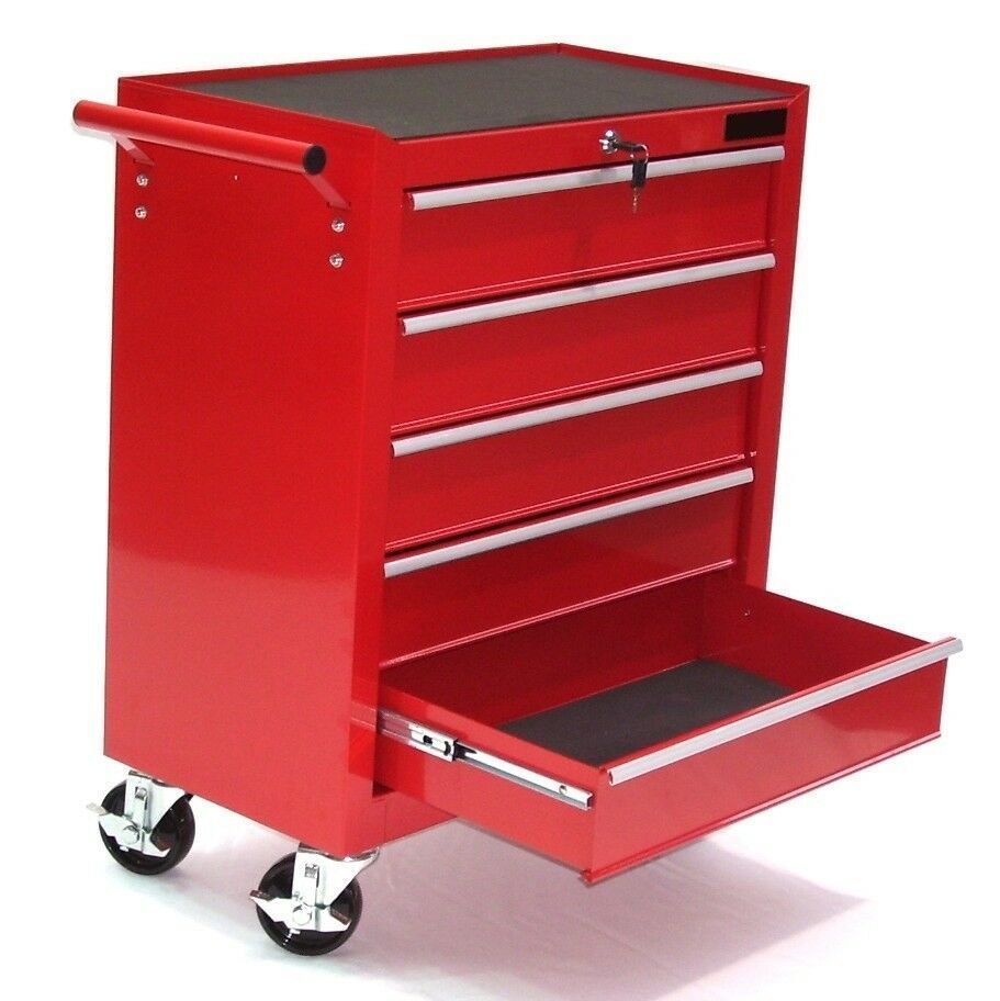 Werkstattwagen 5 Fächer Werkzeugwagen 06192 kugelgelagert Werkzeug Rollwagen