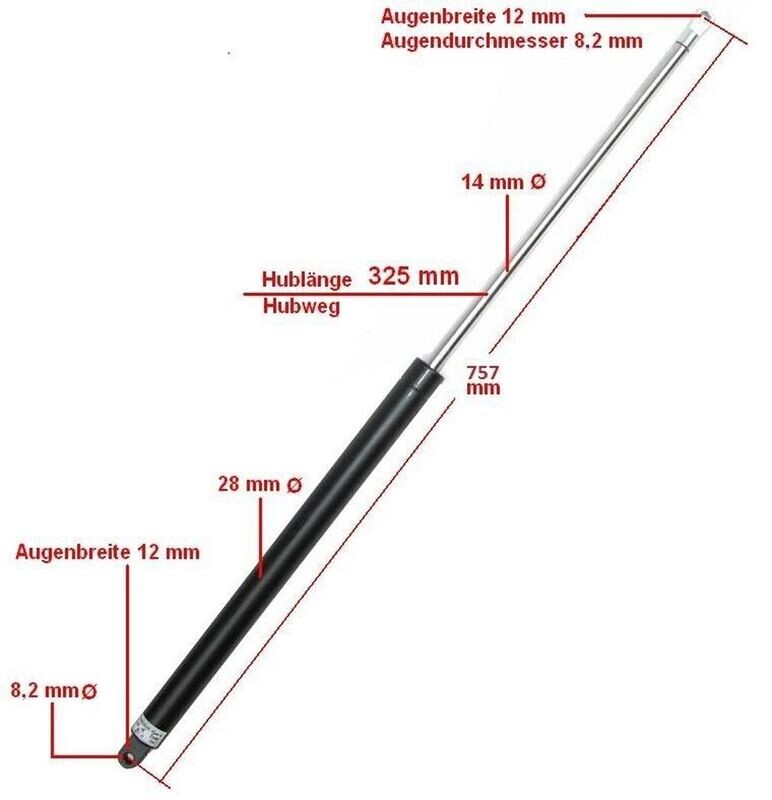 Gasdruckfeder 2500N für Pferdeanhänger Gasdruckfeder 2500N für Pferdeanhänger