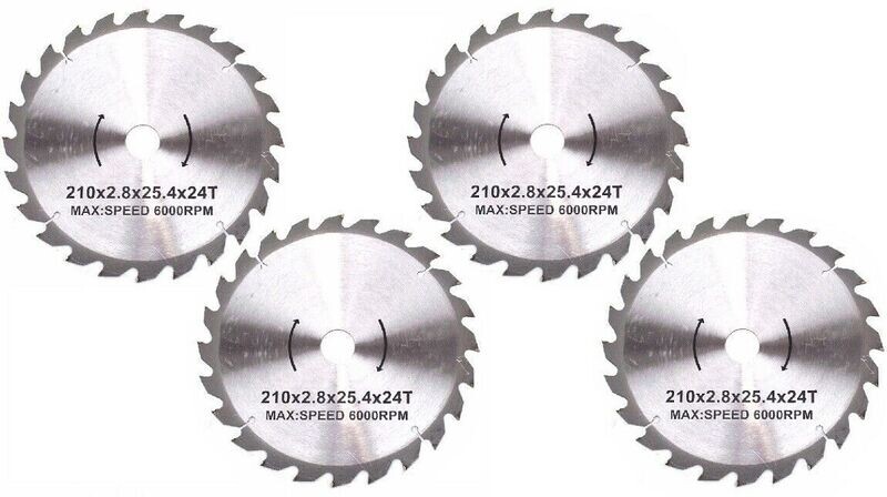 HM Sägeblatt Hartmetall 4 Stück 210mm Holz 55189 Kappsäge Holzsäge Kreissäge