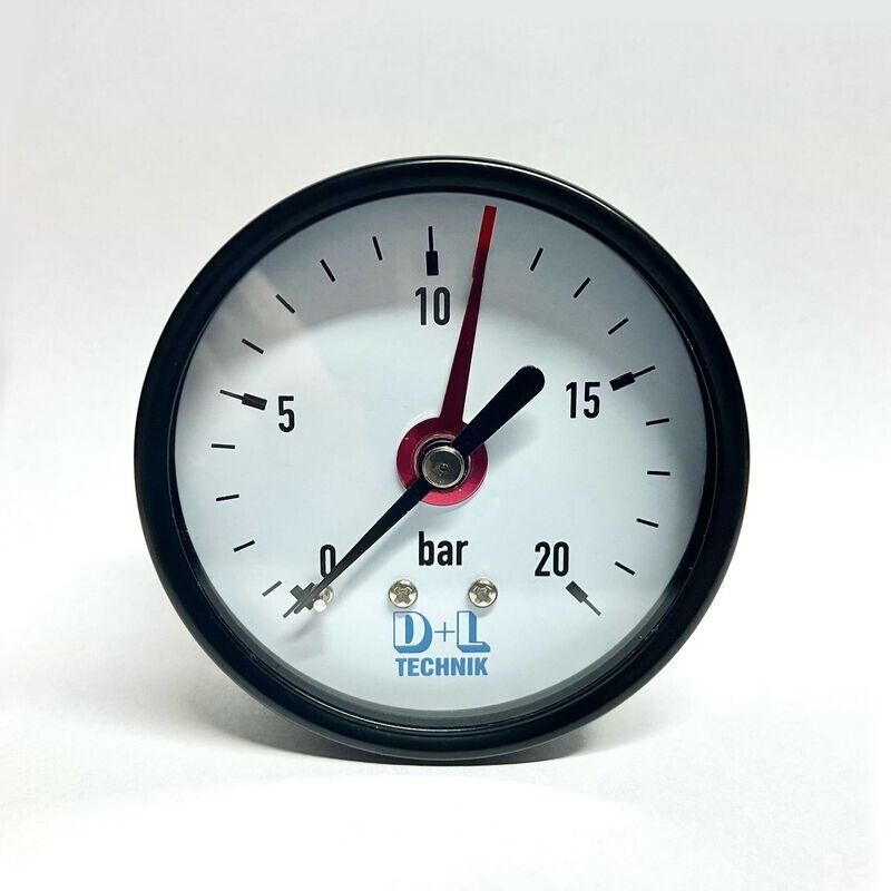 Waagerechtes Manometer G 1/4" 0-20 bar Ø 63 mm 04450