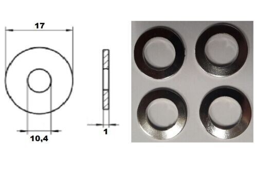 2000 Ausgleichsscheiben Distanzscheiben Passscheiben Stahl blank 10,4 x 17 x 1mm