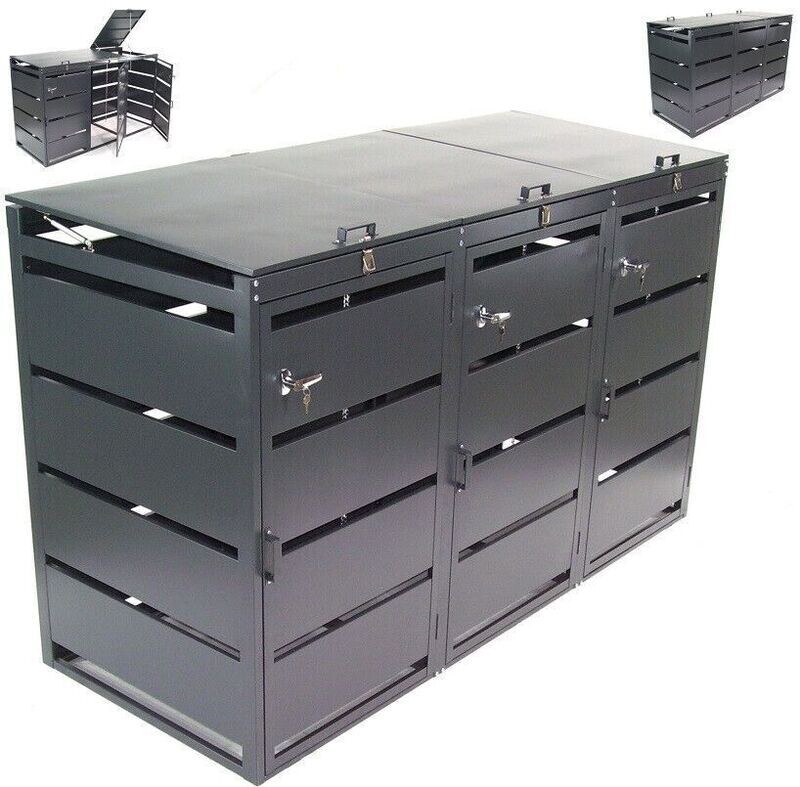 Mülltonnenbox Mülltonnenverkleidung 3er 240L Müllbox Mülltonne Abfalltonne 57061 Mülltonnenbox Mülltonnenverkleidung 3er 240L Müllbox Mülltonne Abfalltonne 57061