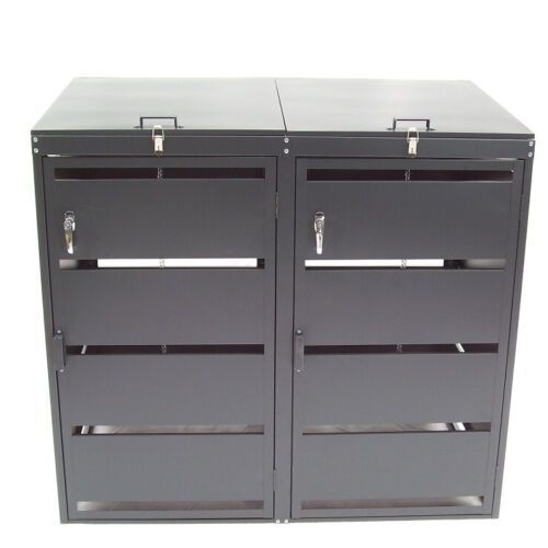 Mülltonnenbox Mülltonnenverkleidung 2er 240L Müllbox Mülltonne Abfalltonne 57060