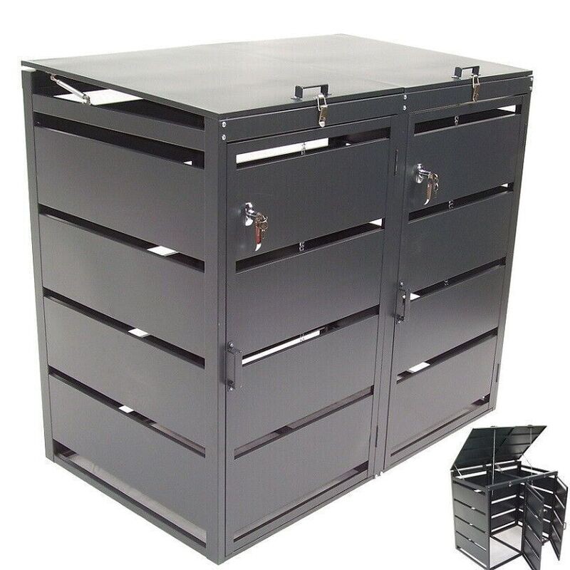 Mülltonnenbox Mülltonnenverkleidung 2er 240L Müllbox Mülltonne Abfalltonne 57060 Mülltonnenbox Mülltonnenverkleidung 2er 240L Müllbox Mülltonne Abfalltonne 57060